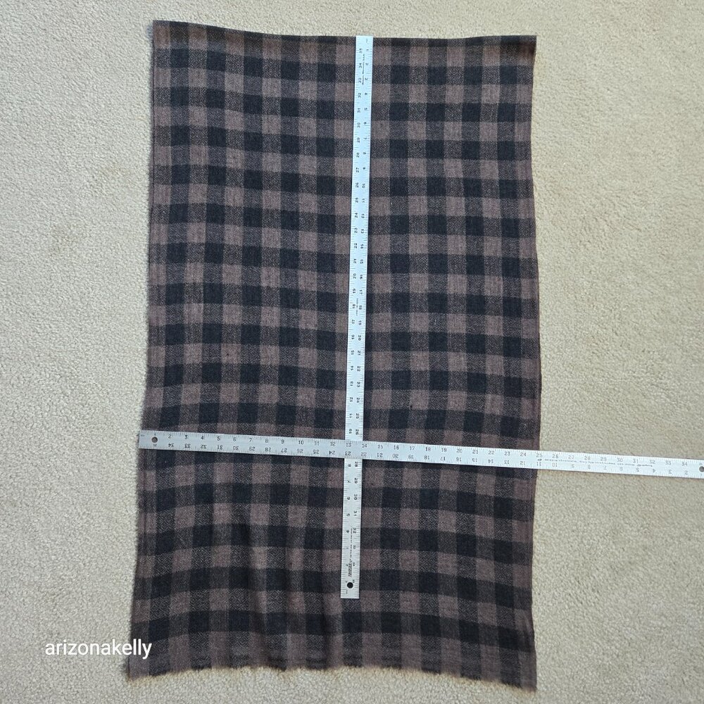 Cashmere Buffalo Plaid Scarf Brown and Black